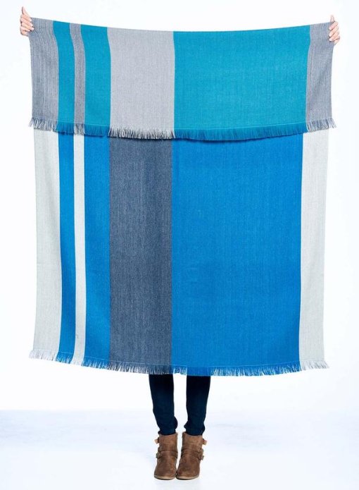 Blue Nile Alpaca Throw compare front to back