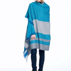 Blue Nile Alpaca Throw wrapped around