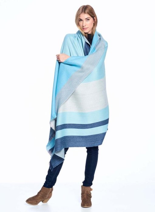 Cool Agave Alpaca Throw wrapped around
