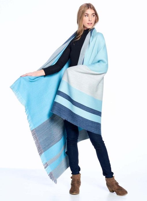 Cool Agave Alpaca Throw showing front/back