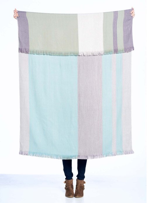 Ether Alpaca Throw comparing front to back