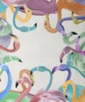 Flamingos in Pastels closeup