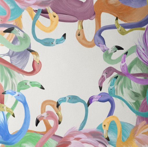 Flamingos in Pastels closeup