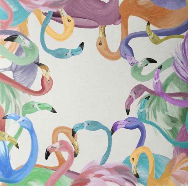 Flamingos in Pastels closeup