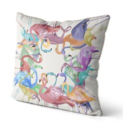 Flamingos in Pastels side view