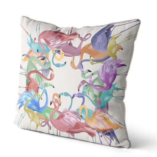 Flamingos in Pastels side view