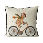 French Bulldog on bike cream