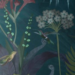 Hummingbird Garden 2 pillow closeup