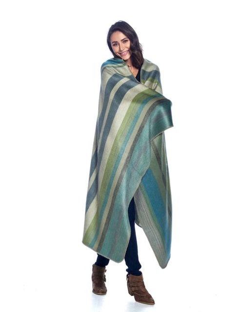 Lotus Alpaca Throw wrap view