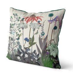 Ostrich & Wildflower Pillow side view