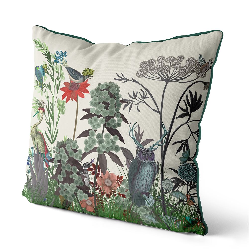 Owl Wildflower Pillow side view