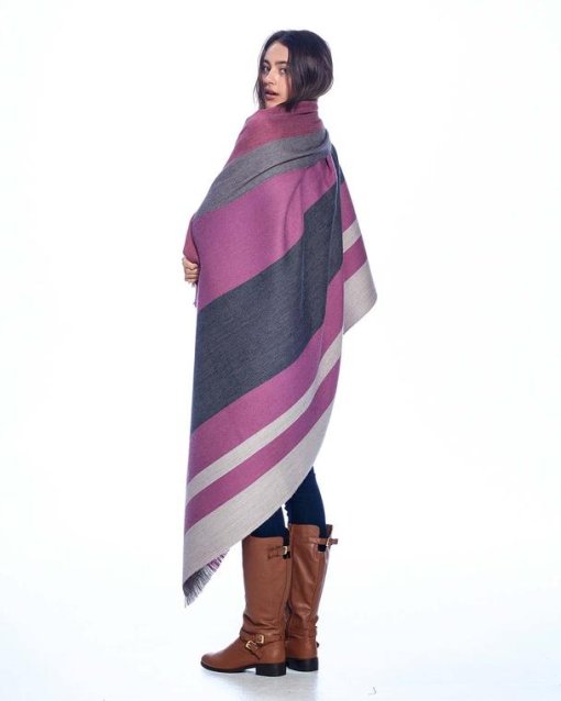 Sangria Alpaca Throw wrap around back