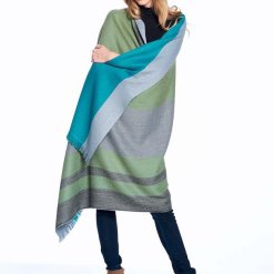 Weeping Willow Alpaca Throw wrapped around