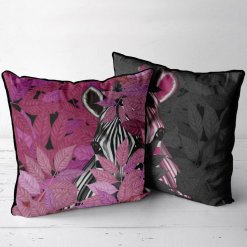 Zebra in Pink leaves and Zebra in black leaves
