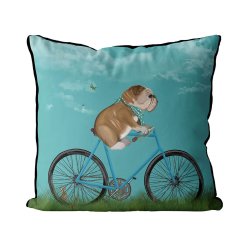 English Bulldog on Bicycle sky