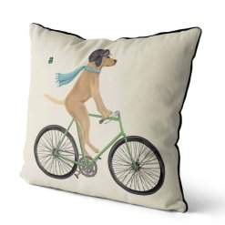 Yellow Labrador on Bike cream