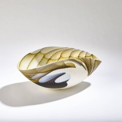 Amber Blue filigree bowl small size