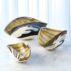 Amber filigree glass bowls set of 3 sizes shown