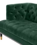 Castelle green sofa closeup of seat and inside corner