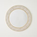 Faux shagreen ivory mirror