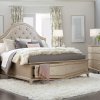 Starlite bed with upholstered headboard and storage in footboard set.
