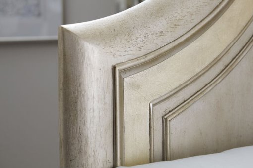 Aged Silver Bed Headboard close up