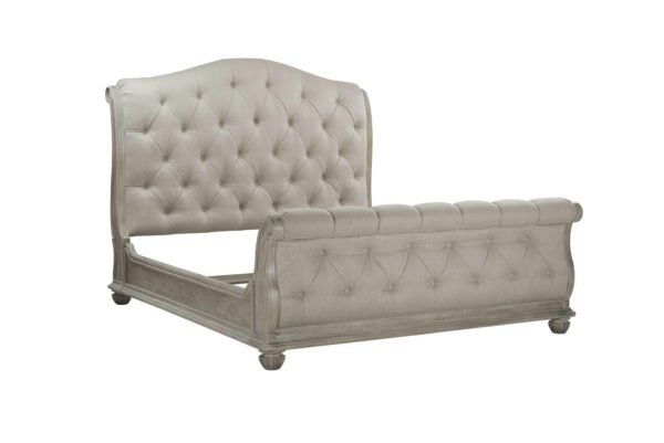 Cottage Tufted Sleigh Bed frame