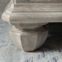 Cottage Tufted Sleigh Bed Foot closeup