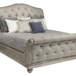Cottage Tufted Sleigh Bed