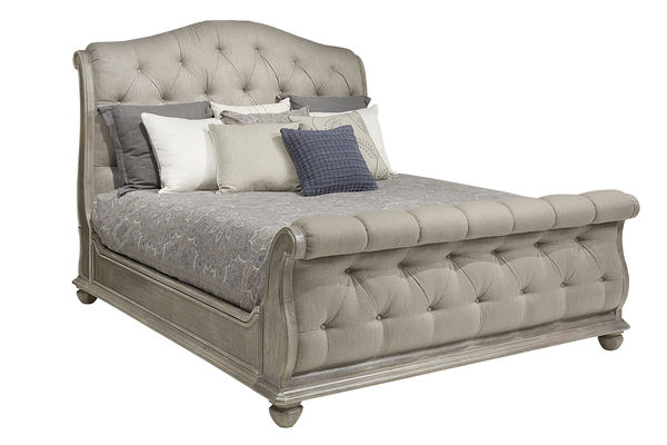 Cottage Tufted Sleigh Bed