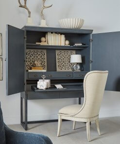 Alcove Secretary with open doors lifestyle.