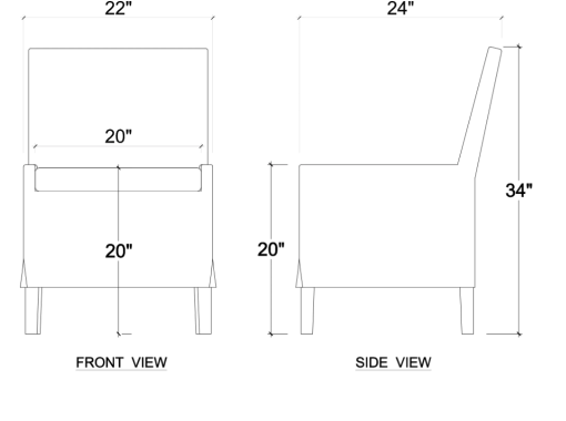 Bilboa arm chair dimensions