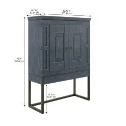 Alcove Secretary with doors closed showing dimensions.