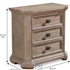 Grayson nightstand with dimensions.