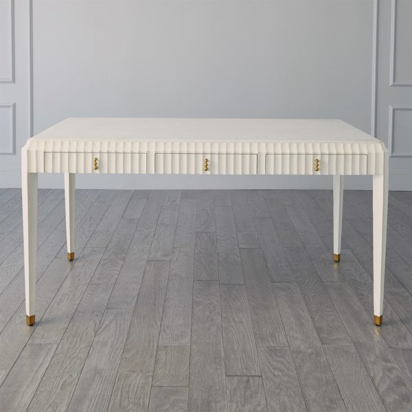 Ivory Fluted desk center view