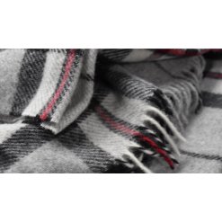 Tartan Lap Throw in grey closeup