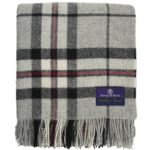 Tartan Lap Throw in grey folded view