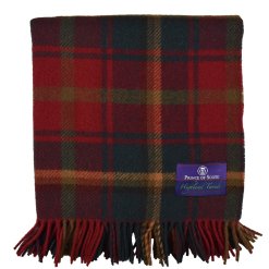 Tartan Lap throw in maple folded view