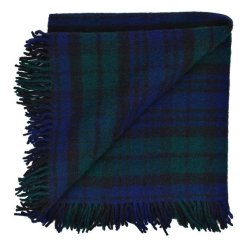 Tartan fluffy black watch open fold