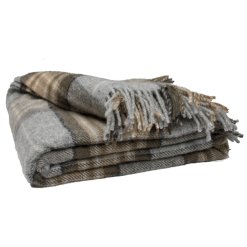 Tartan Lap Throw in Winter fringe view