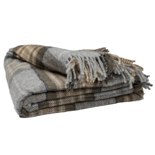 Tartan Lap Throw in Winter fringe view