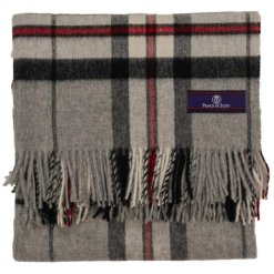 Tartan Grey folded throw