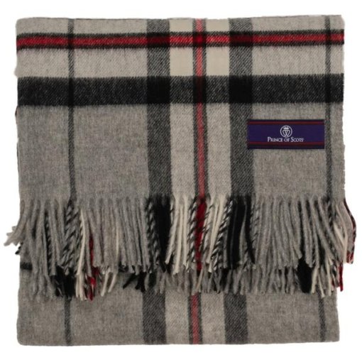 Tartan Grey folded throw