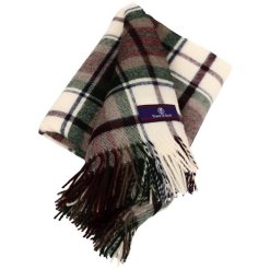 Tartan Merlot Cream throw fringe view