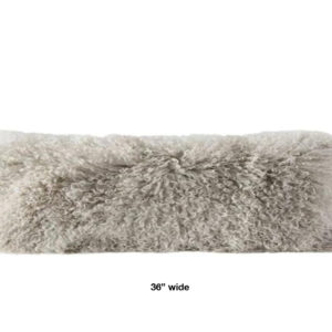 Fog Mongolian Fur pillow extra wide oblong