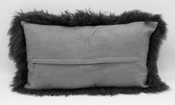 Charcoal pillow oblong back