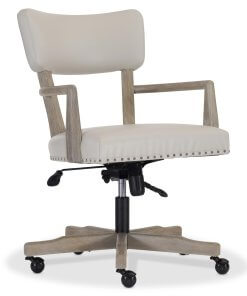 Albion Office Chair with castors at an angle view.