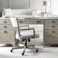 Albion desk in pewter finish for a modern workspace.