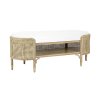 Beale woven cane in cerused oak, angled view.