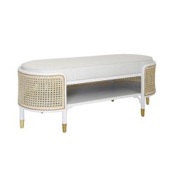 Beale woven cane in white, angled view.